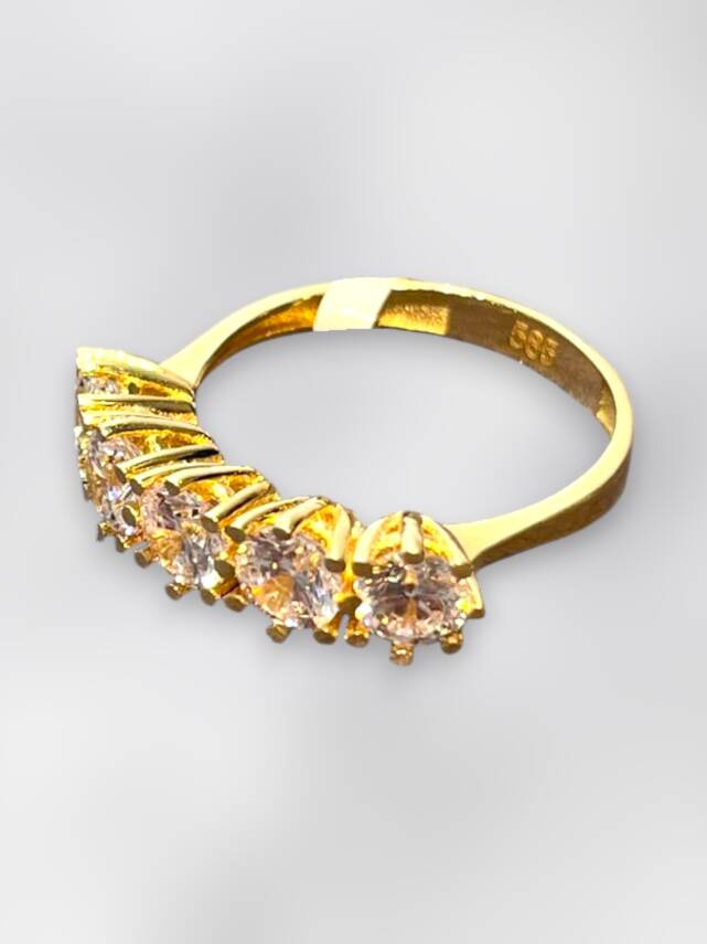 14 Ayar Altın Beştaş Yüzük - 6