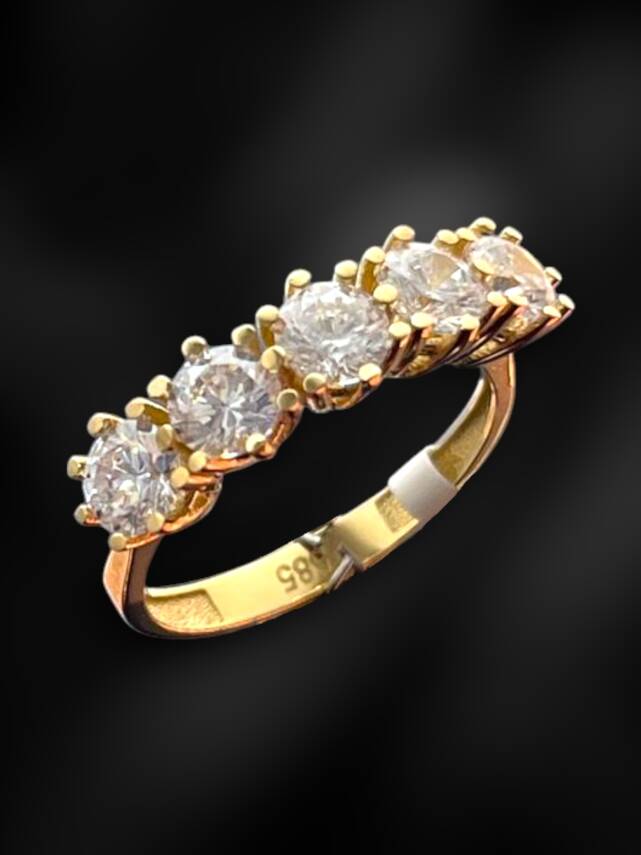 14 Ayar Altın Beştaş Yüzük - 5