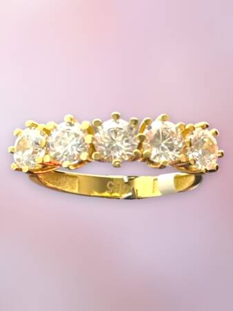 14 Ayar Altın Beştaş Yüzük - 3