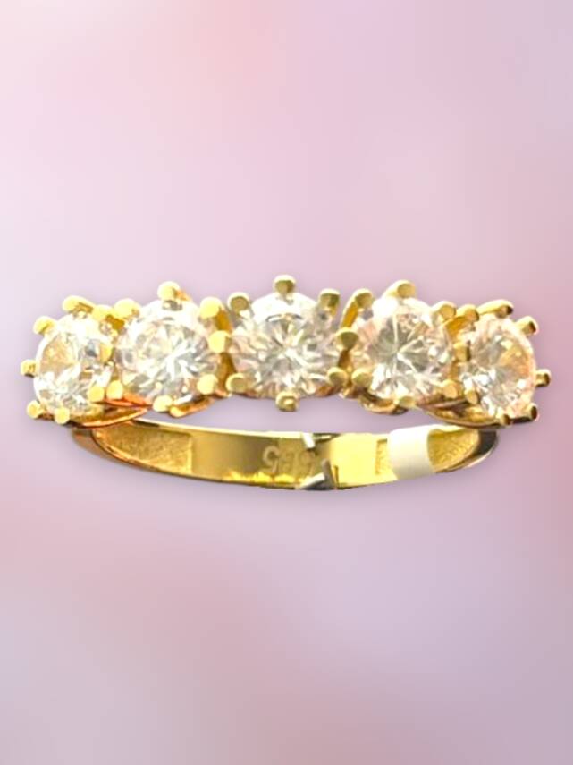 14 Ayar Altın Beştaş Yüzük - 3