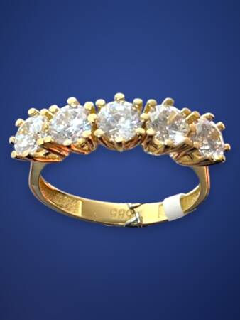 14 Ayar Altın Beştaş Yüzük - 