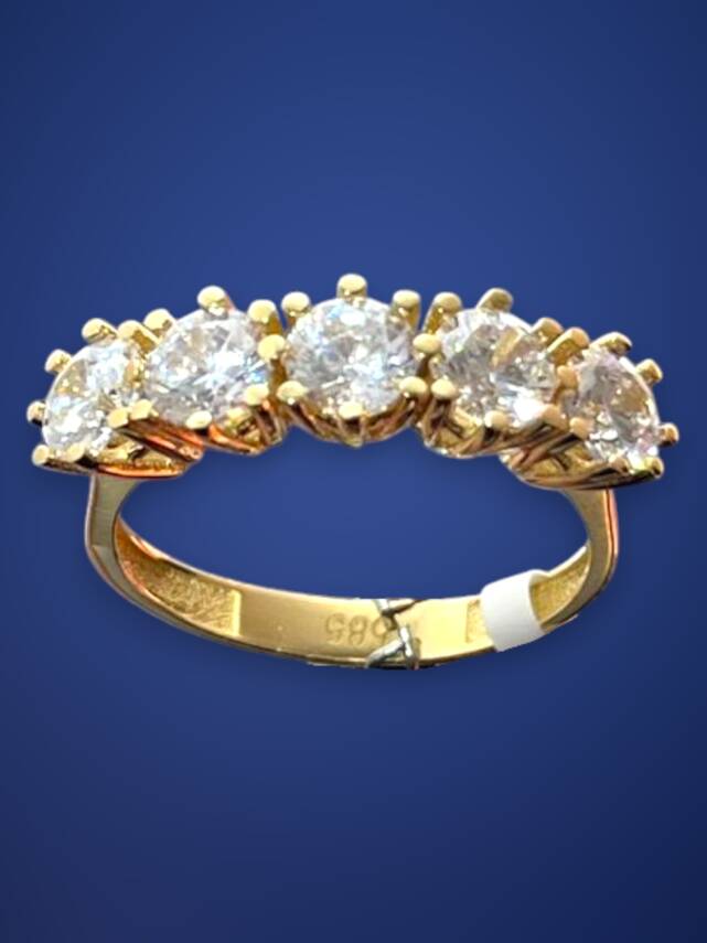 14 Ayar Altın Beştaş Yüzük - 1