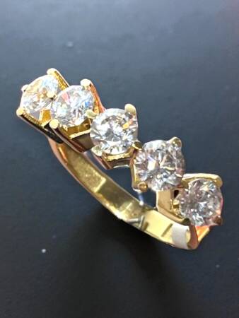 14 Ayar Altın Beştaş Yüzük - 7