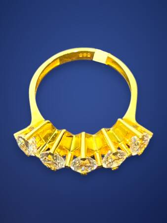 14 Ayar Altın Beştaş Yüzük - 8