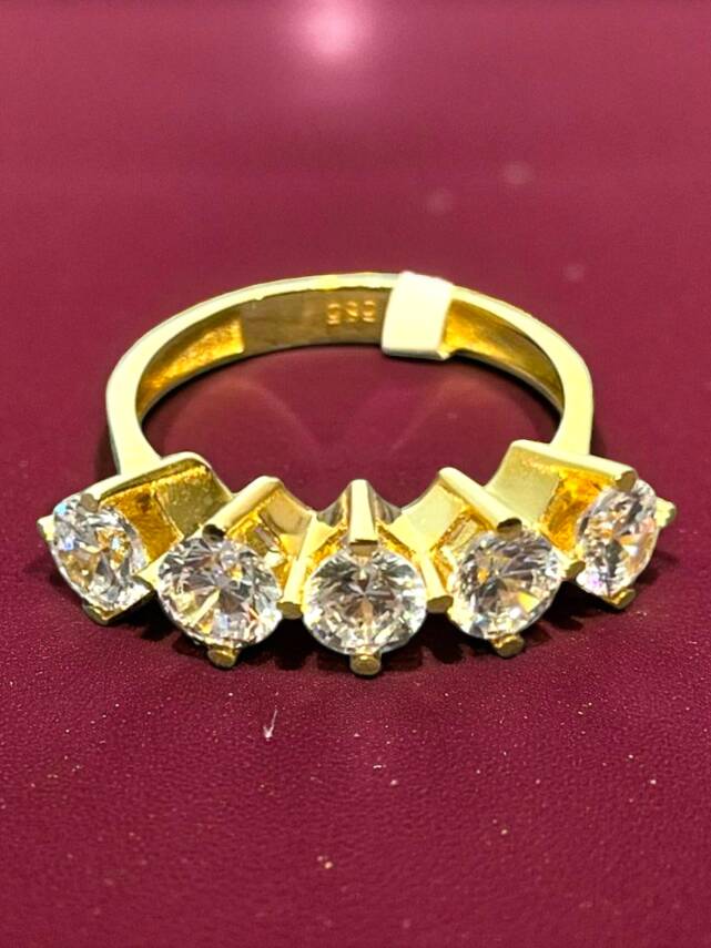 14 Ayar Altın Beştaş Yüzük - 3