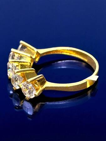 14 Ayar Altın Beştaş Yüzük - 5