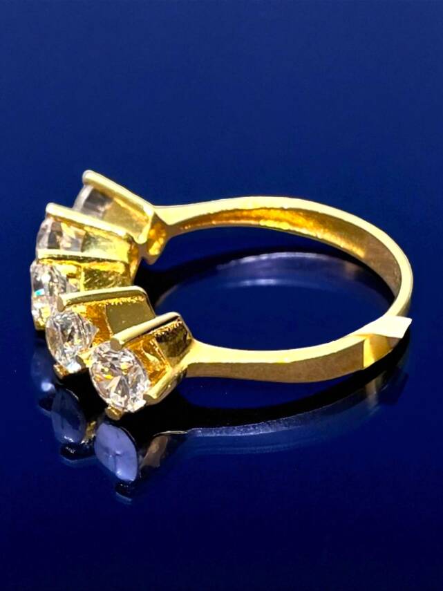 14 Ayar Altın Beştaş Yüzük - 5