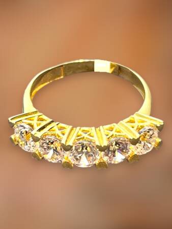 14 Ayar Altın Beştaş Yüzük - 2