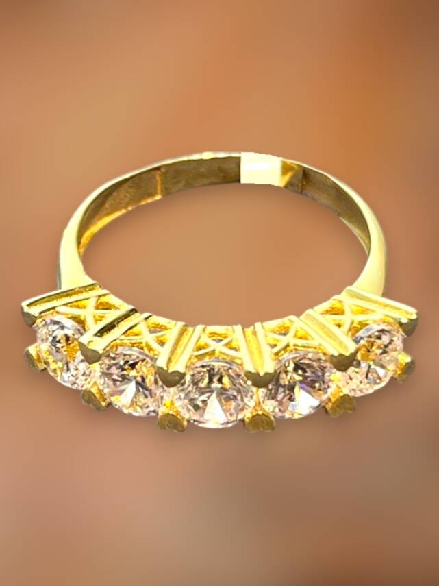 14 Ayar Altın Beştaş Yüzük - 2