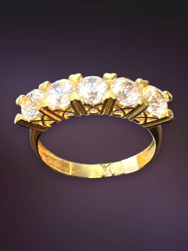 14 Ayar Altın Beştaş Yüzük - 5