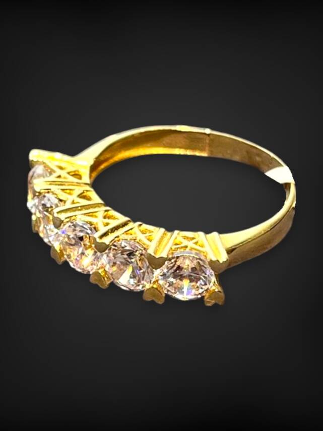 14 Ayar Altın Beştaş Yüzük - 4