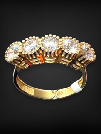 14 Ayar Altın Beştaş Yüzük - 5