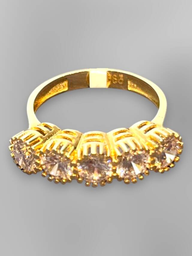 14 Ayar Altın Beştaş Yüzük - 2