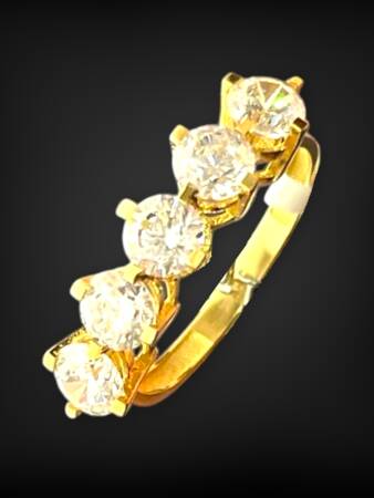 14 Ayar Altın Beştaş Yüzük - 7