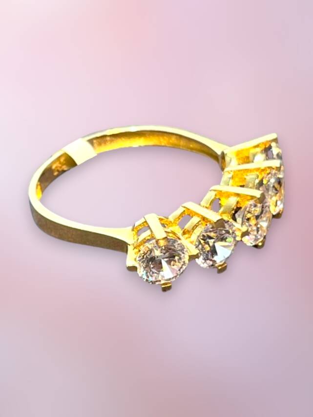 14 Ayar Altın Beştaş Yüzük - 3