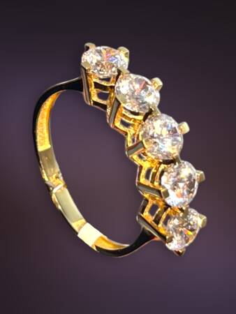 14 Ayar Altın Beştaş Yüzük - 5