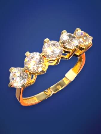 14 Ayar Altın Beştaş Yüzük - 2