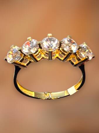 14 Ayar Altın Beştaş Yüzük - 4