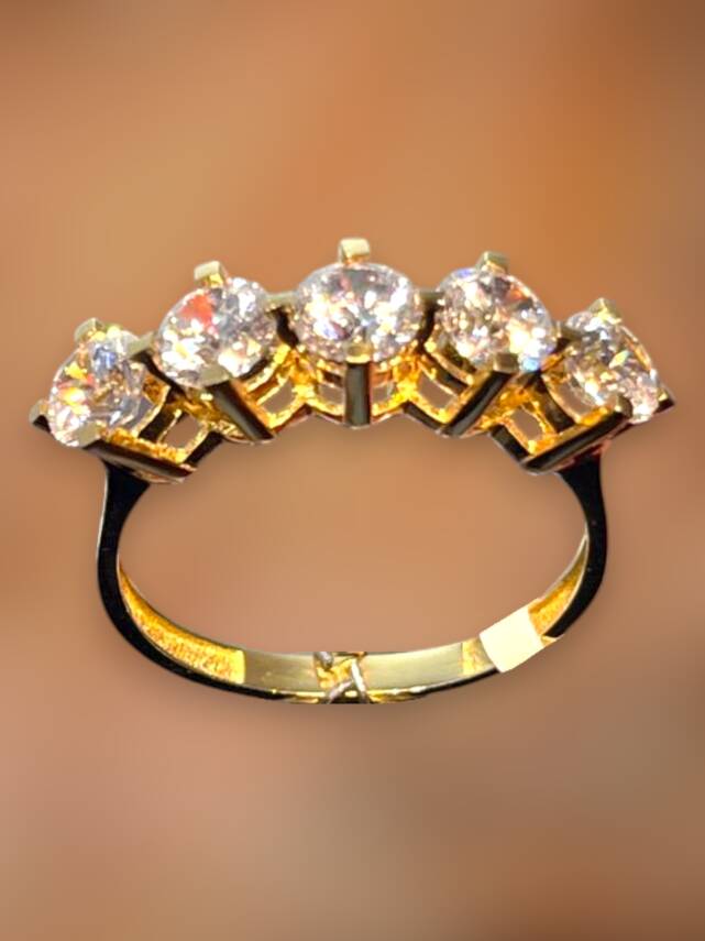 14 Ayar Altın Beştaş Yüzük - 4