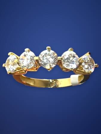 14 Ayar Altın Beştaş Yüzük - 