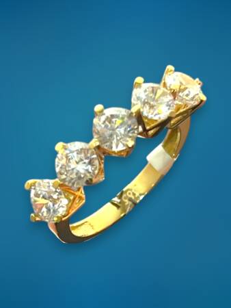 14 Ayar Altın Beştaş Yüzük - 7