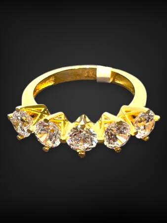 14 Ayar Altın Beştaş Yüzük - 2