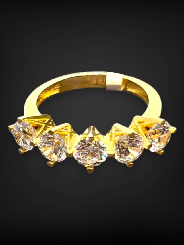 14 Ayar Altın Beştaş Yüzük - 2