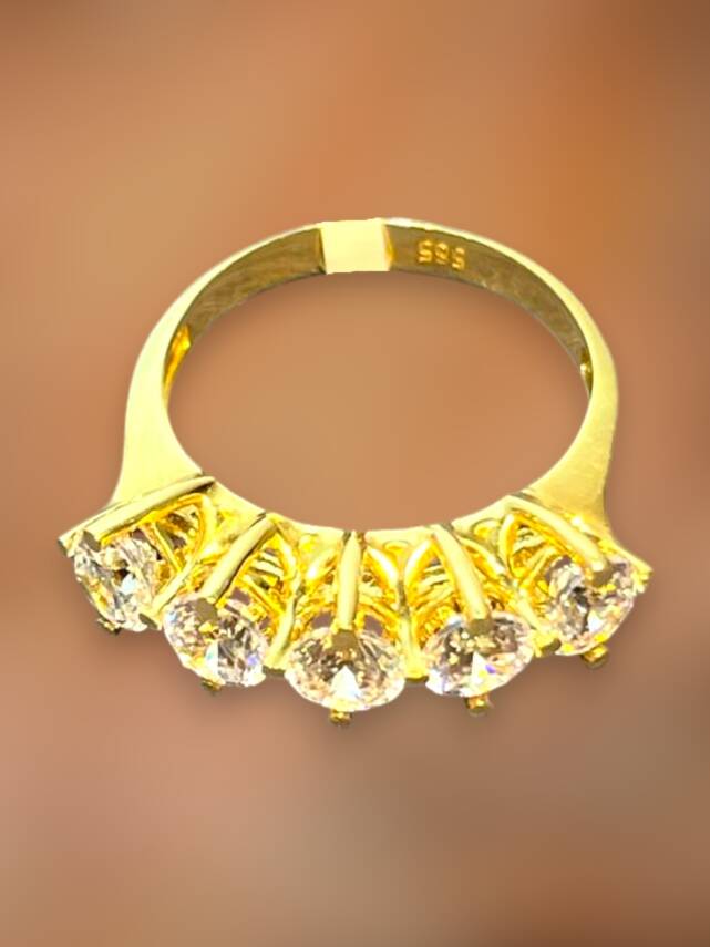 14 Ayar Altın Beştaş Yüzük - 7