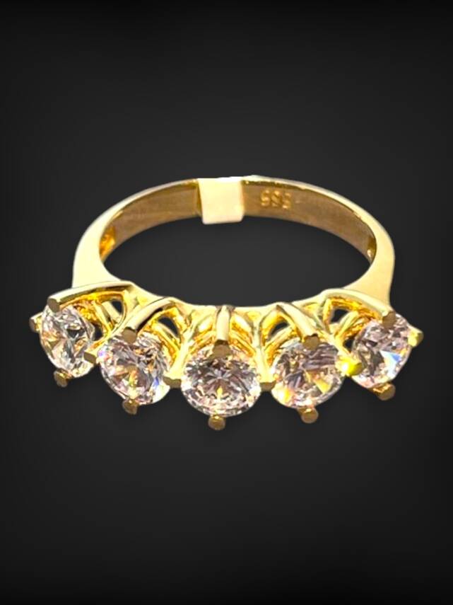 14 Ayar Altın Beştaş Yüzük - 1