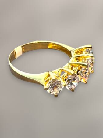 14 Ayar Altın Beştaş Yüzük - 3