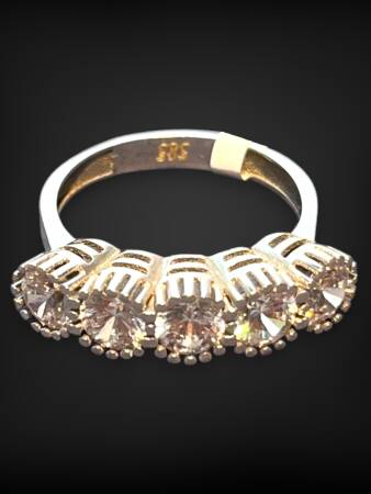 14 Ayar Altın Beştaş Yüzük - 