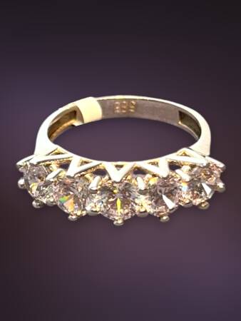 14 Ayar Altın Beştaş Yüzük - 