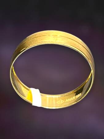 14 Ayar Altın Unisex Çizgili Alyans - 7