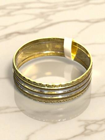 14 Ayar Altın Desenli Alyans - 2