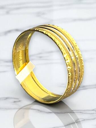 14 Ayar Altın Desenli Alyans - 