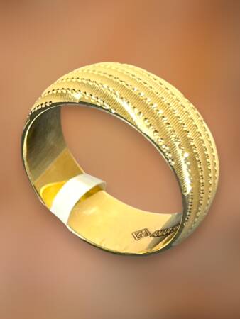 14 Ayar Altın Desenli Alyans - 