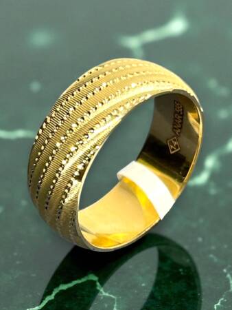 14 Ayar Altın Desenli Alyans - 5