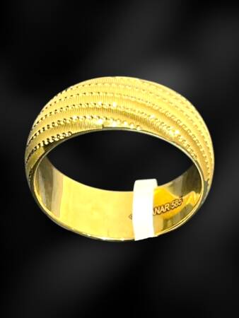 14 Ayar Altın Desenli Alyans - 3