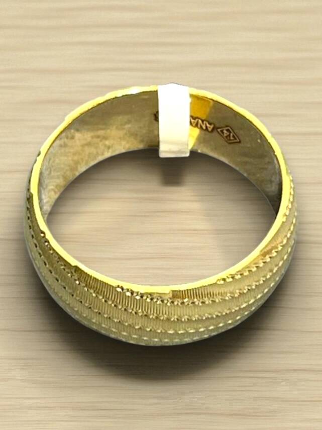 14 Ayar Altın Desenli Alyans - 4