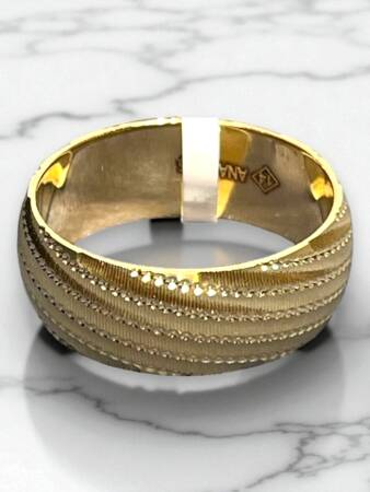 14 Ayar Altın Desenli Alyans - 2