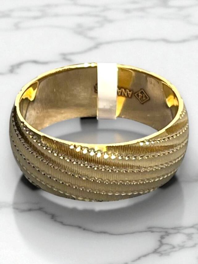 14 Ayar Altın Desenli Alyans - 2