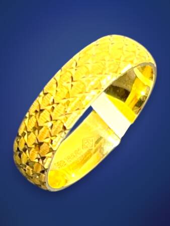 14 Ayar Altın Desenli Alyans - 4