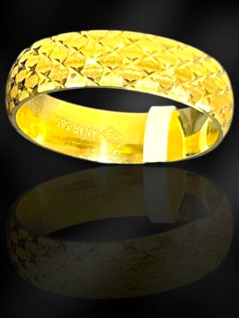 14 Ayar Altın Desenli Alyans - 3