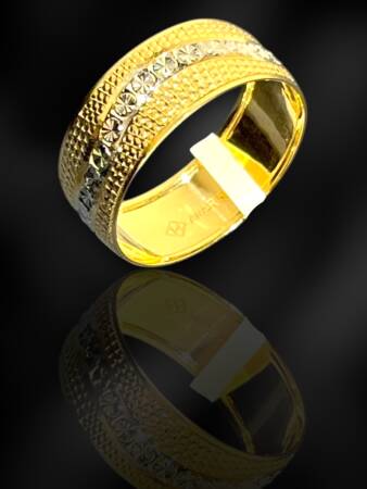 14 Ayar Altın Desenli Lazer Kesim Alyans - 2