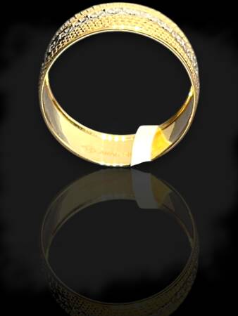 14 Ayar Altın Desenli Lazer Kesim Alyans - 