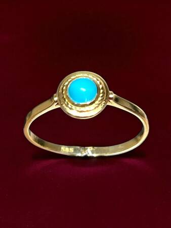 14 Ayar Altın Firuze Model Yüzük - 4