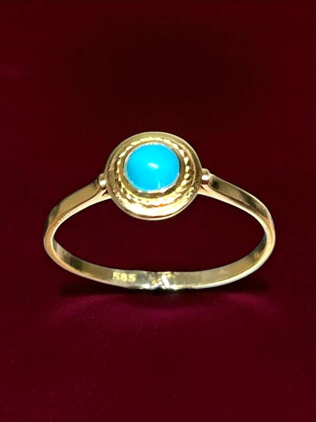 14 Ayar Altın Firuze Model Yüzük - 4