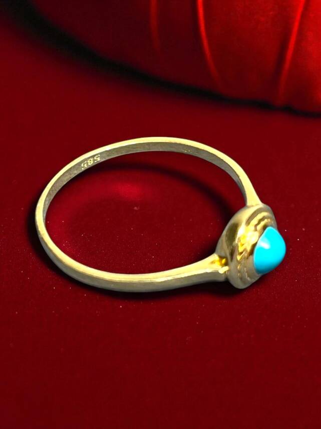 14 Ayar Altın Firuze Model Yüzük - 8