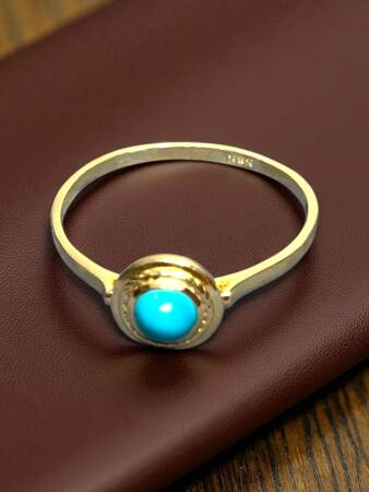 14 Ayar Altın Firuze Model Yüzük - 6