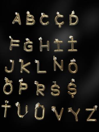 14 Ayar Altın Harf Kolye Uçları - 